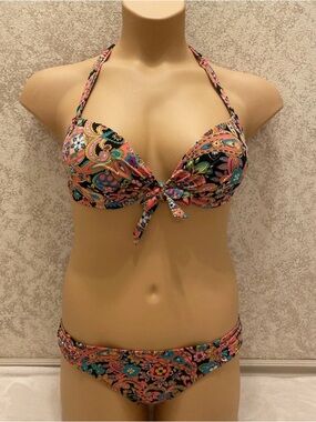 Victoria's Secret Multicolor Floral Paisley Halter Bikini